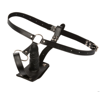 "Men's Wearable Vibrating Strap-On with BDSM Features"