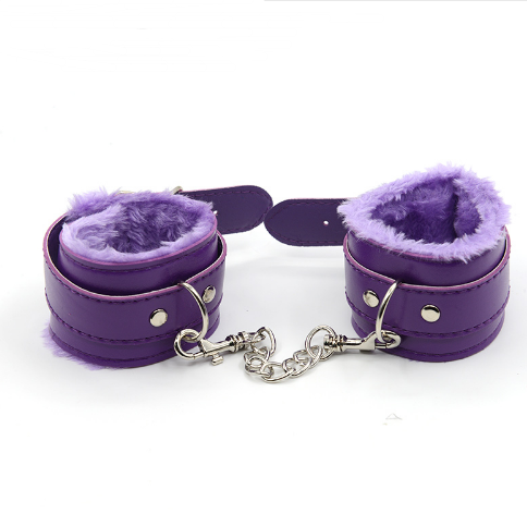 Alternative Leather Plush Metal Handcuffs and Leg Cuffs
